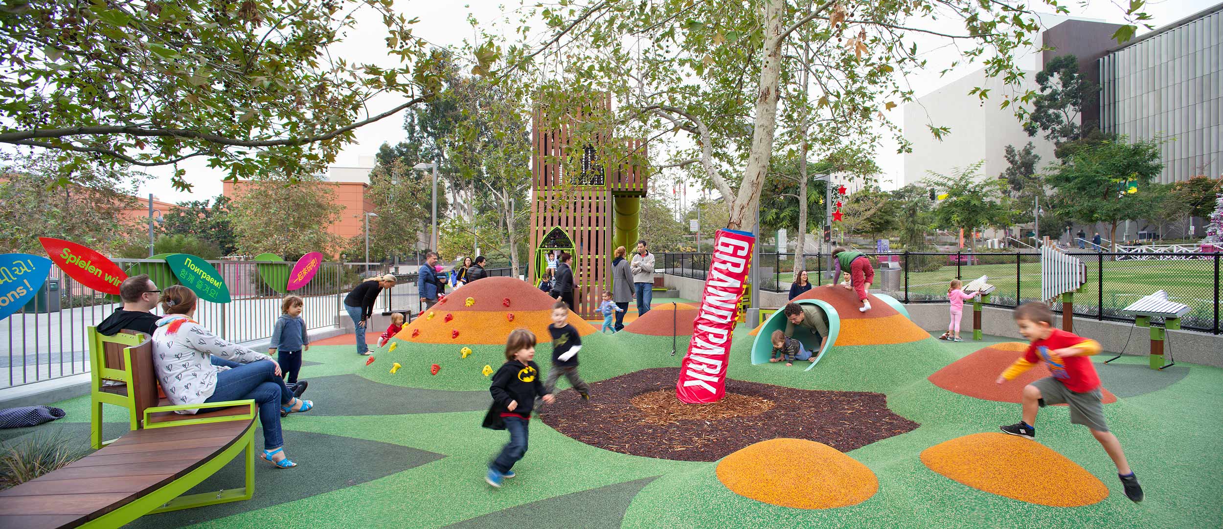 children playing in the grand park play ground