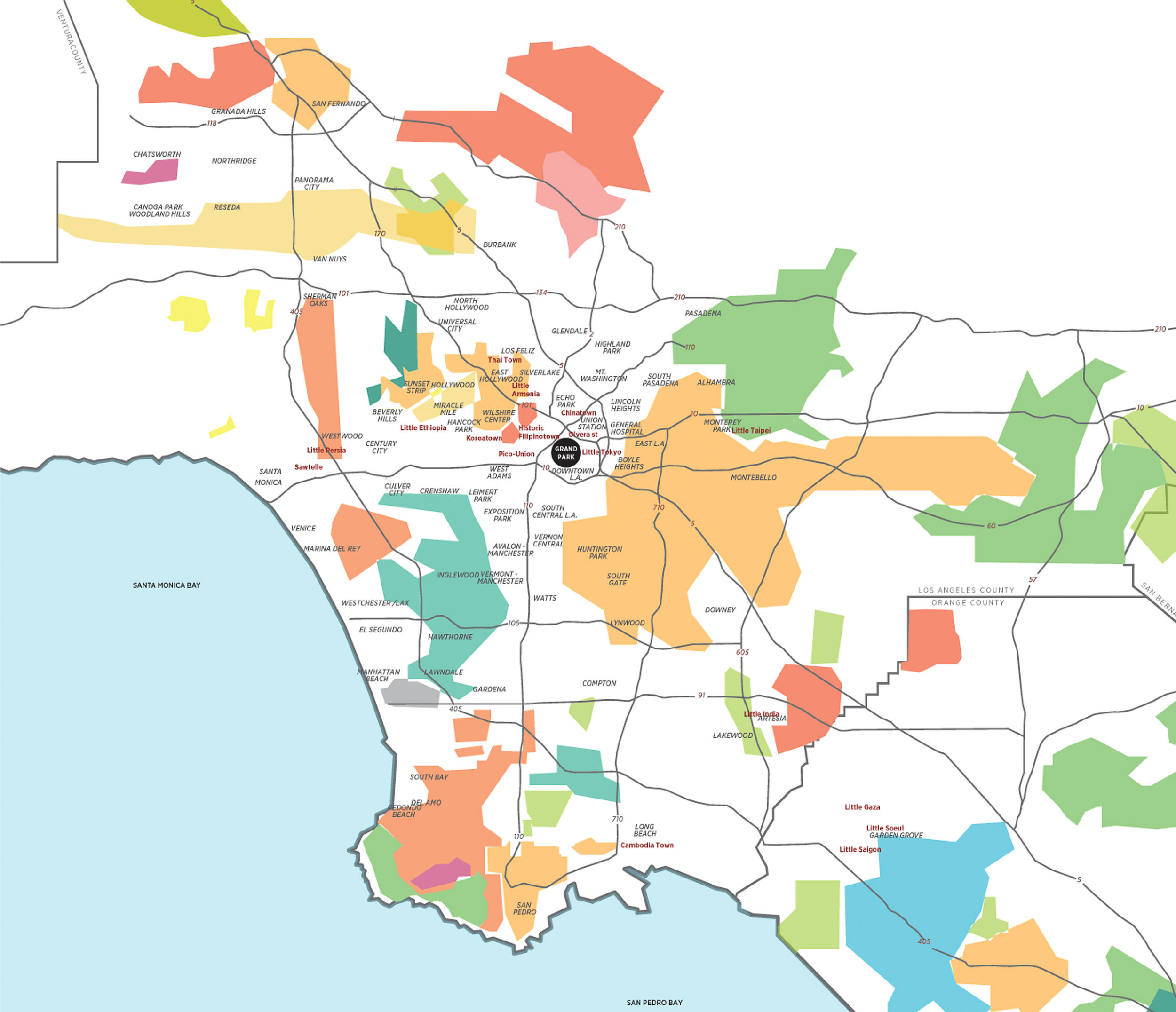 map of los angeles