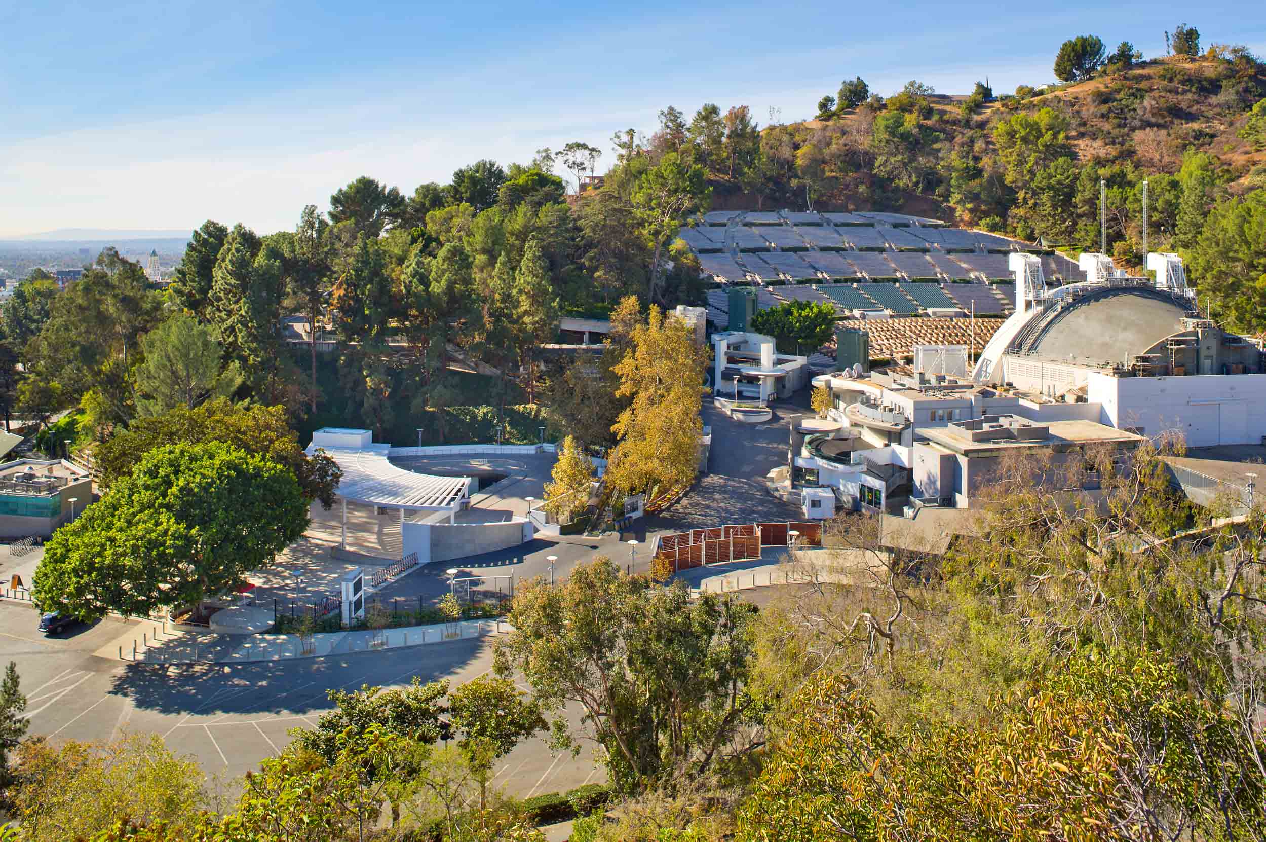 A view of the Hollywood Bowl from above