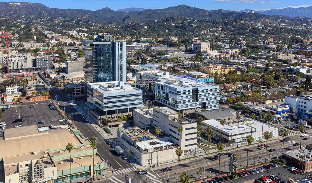 aerial view of columbia square