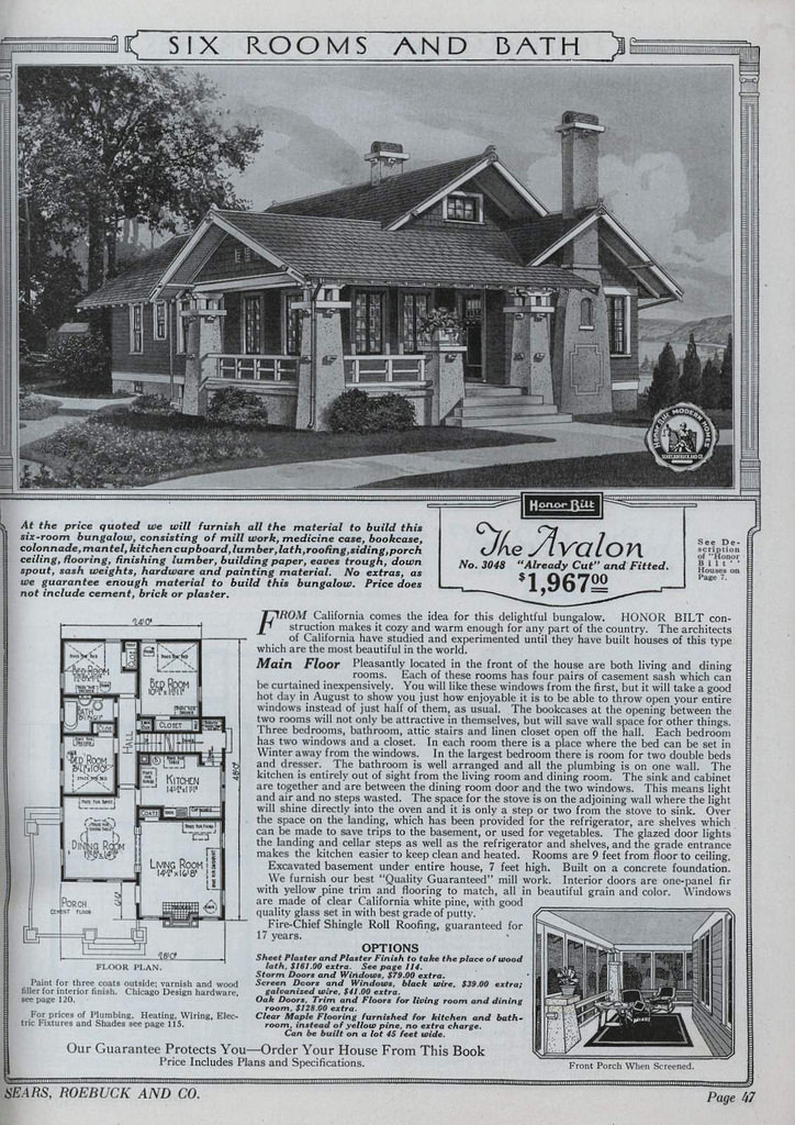 The Avalon, Sears, Roebuck, and Co. Modern Homes Catalog. 1921-6