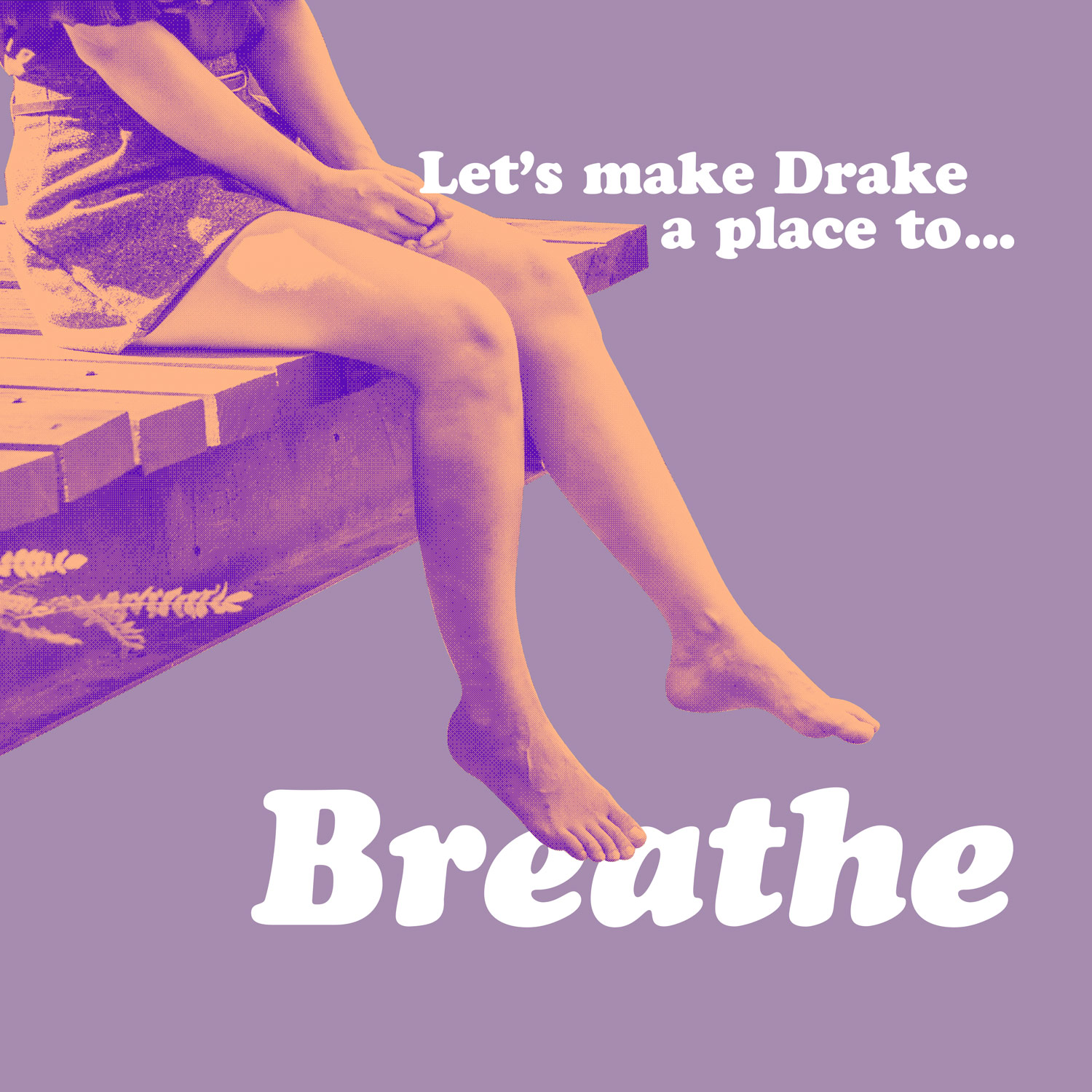 Simple graphic that says let's make Drake a place to breathe