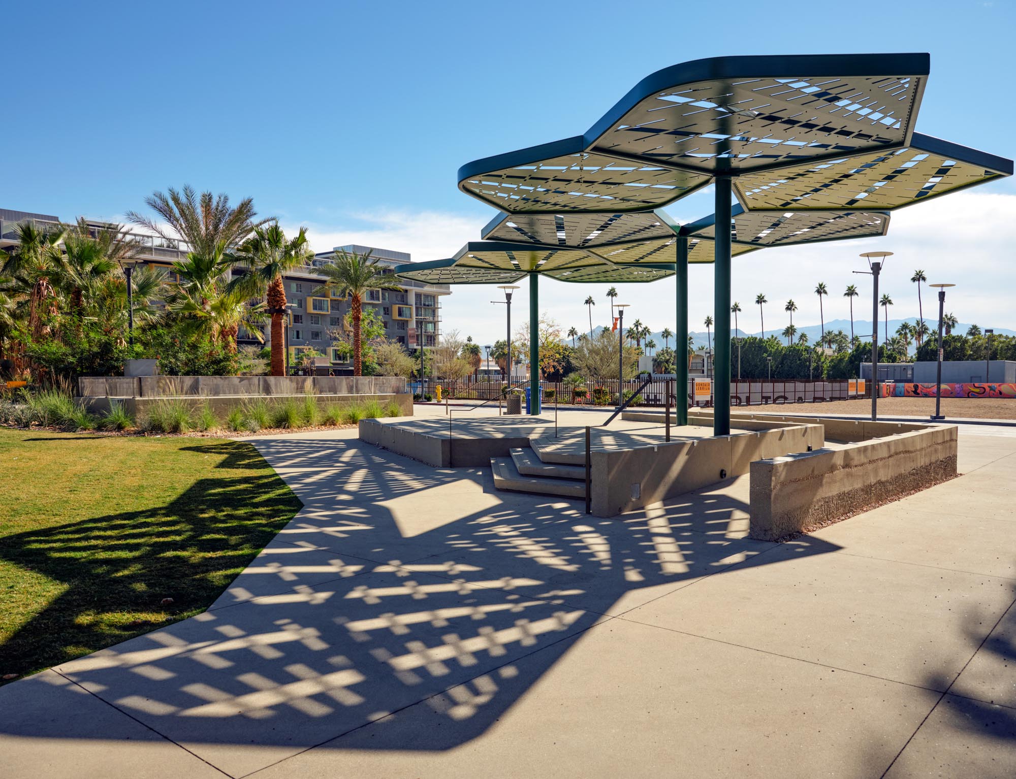 geometric shade structure