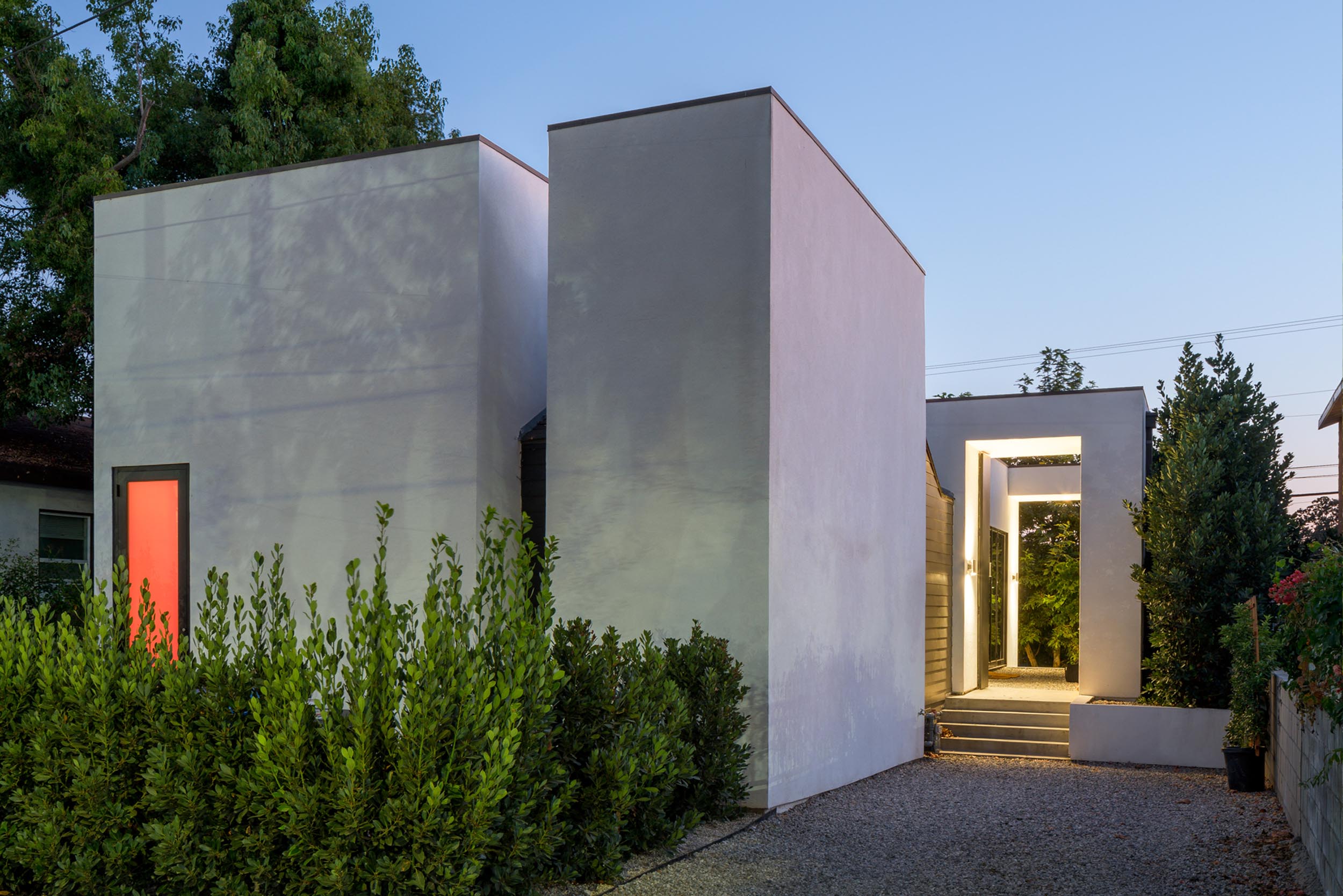 modern bungalow entrance