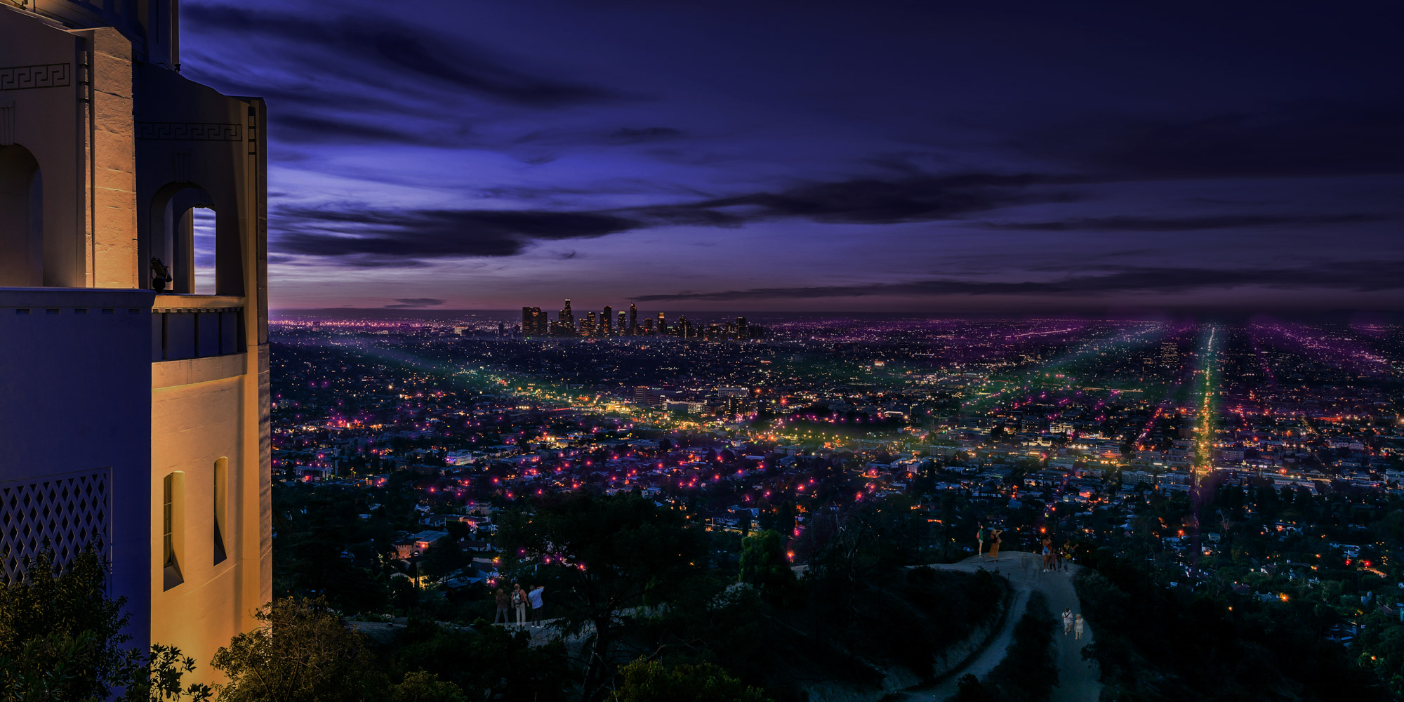 rendering of lights in Griffith Park