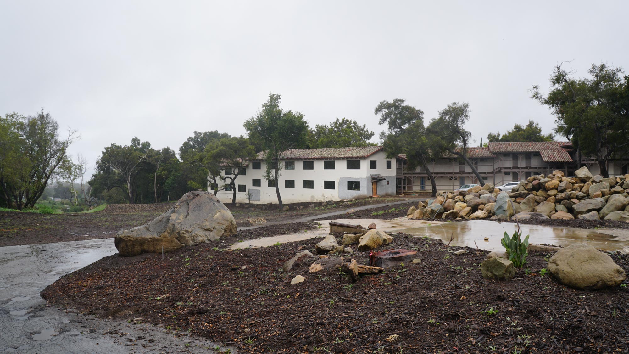 la Casa de Maria, burned and damaged after the events of the fire