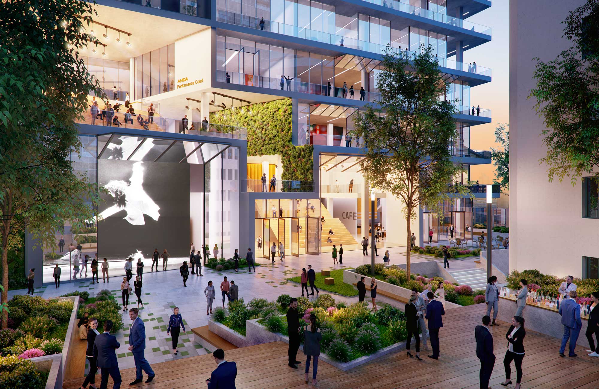 AMDA Vine Center Courtyard rendering