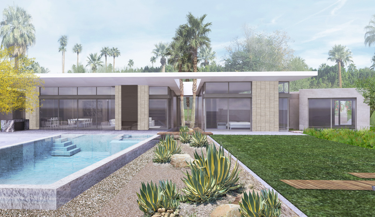 Interiors of living room with views out the floor to ceiling windows of the greenery in the backyard