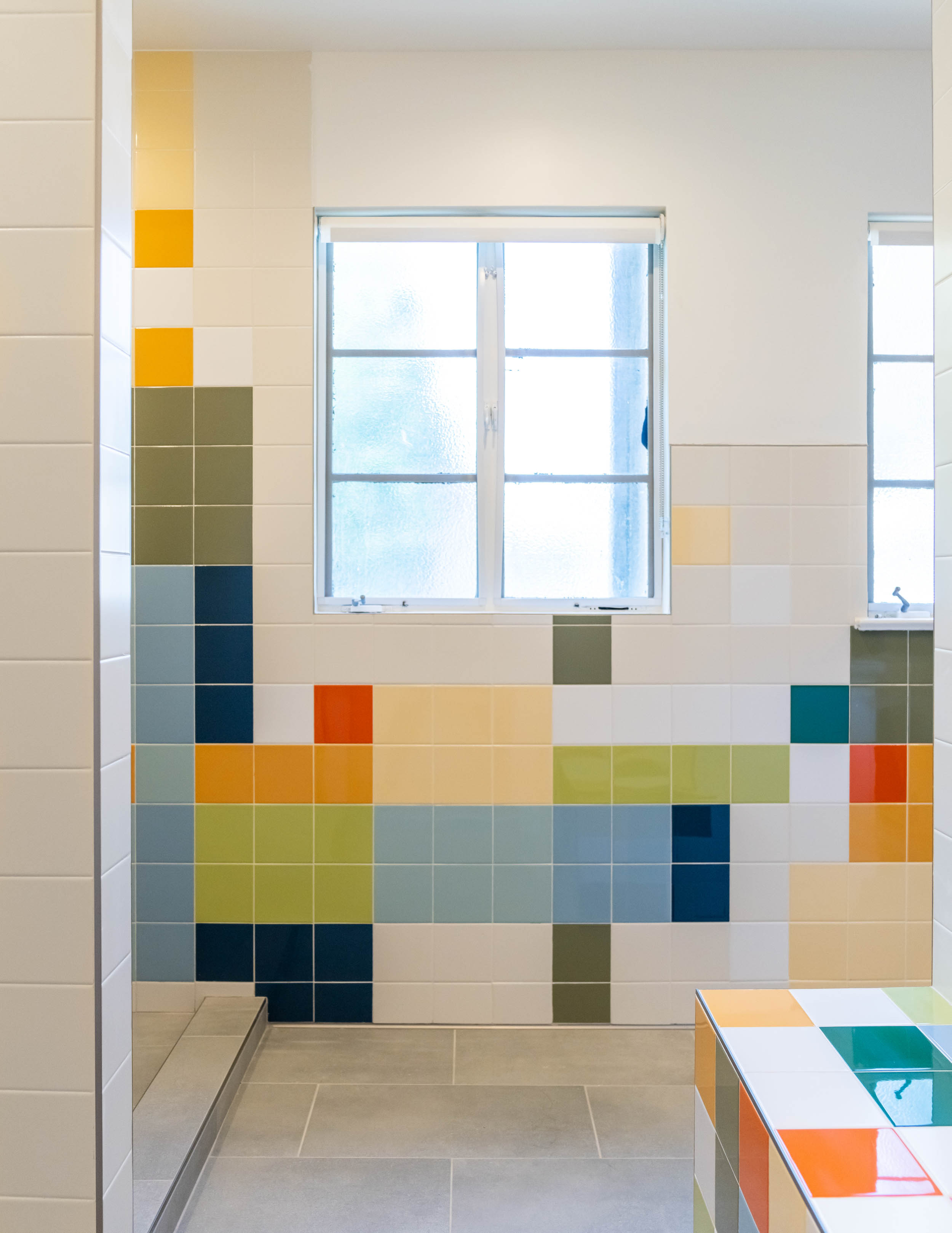 Colorful bathroom tiles