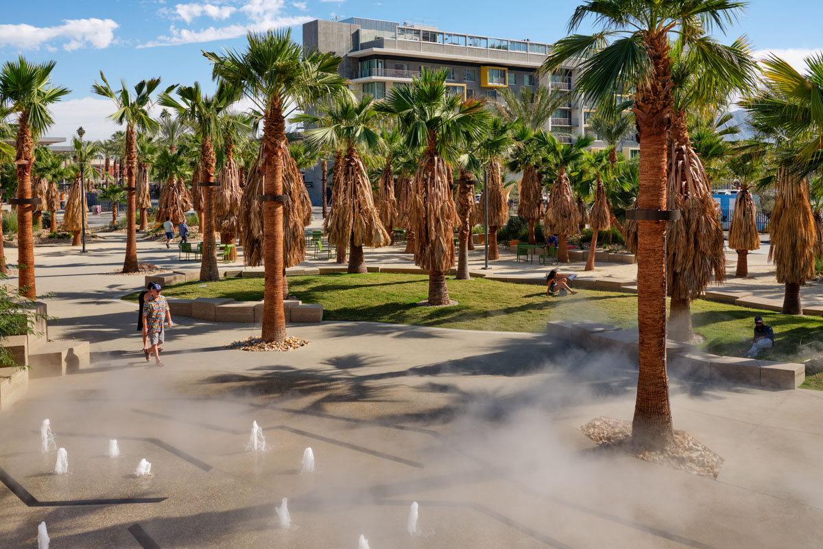 Aerial view of Palm Springs Downtown Park