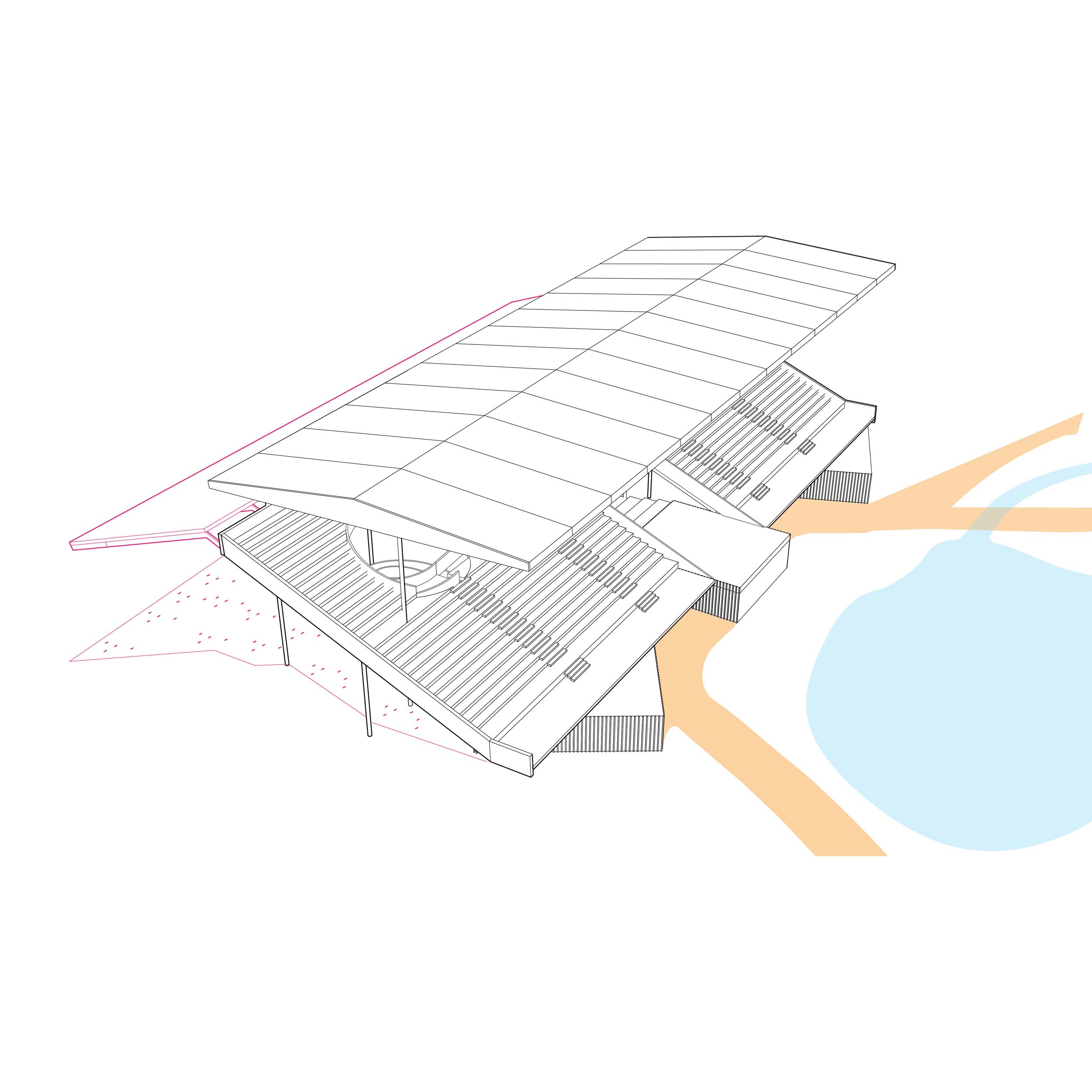 Engage and extend entry sequence with a shade canopy