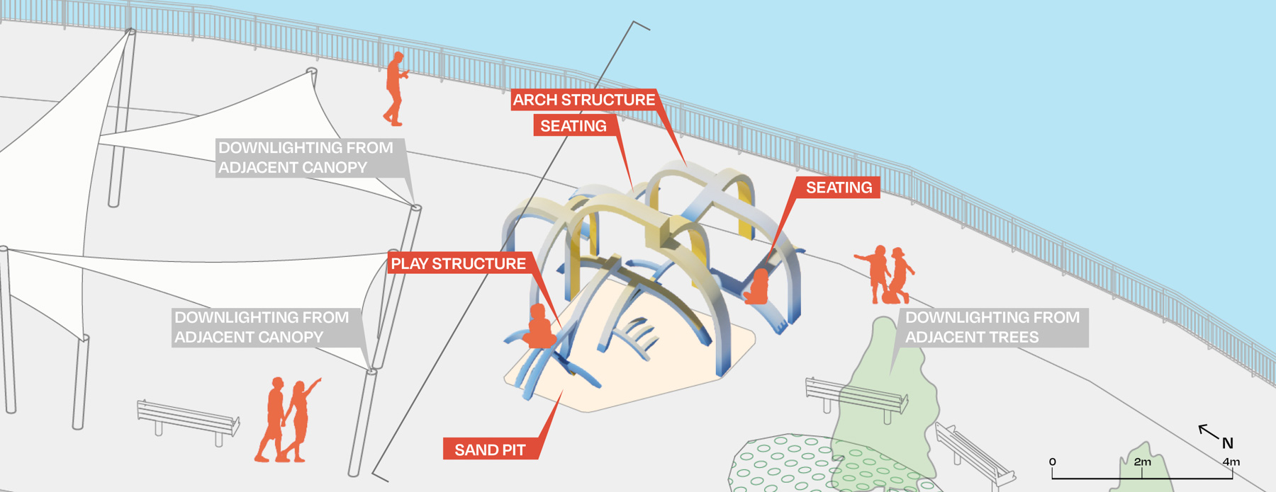 Axonometric view of the Mother Mangrove installation at PLAY @ Punggol