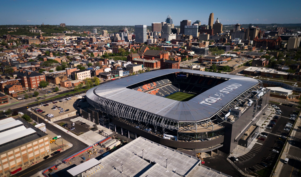 Aerial view of FC Cincinnati Stadium