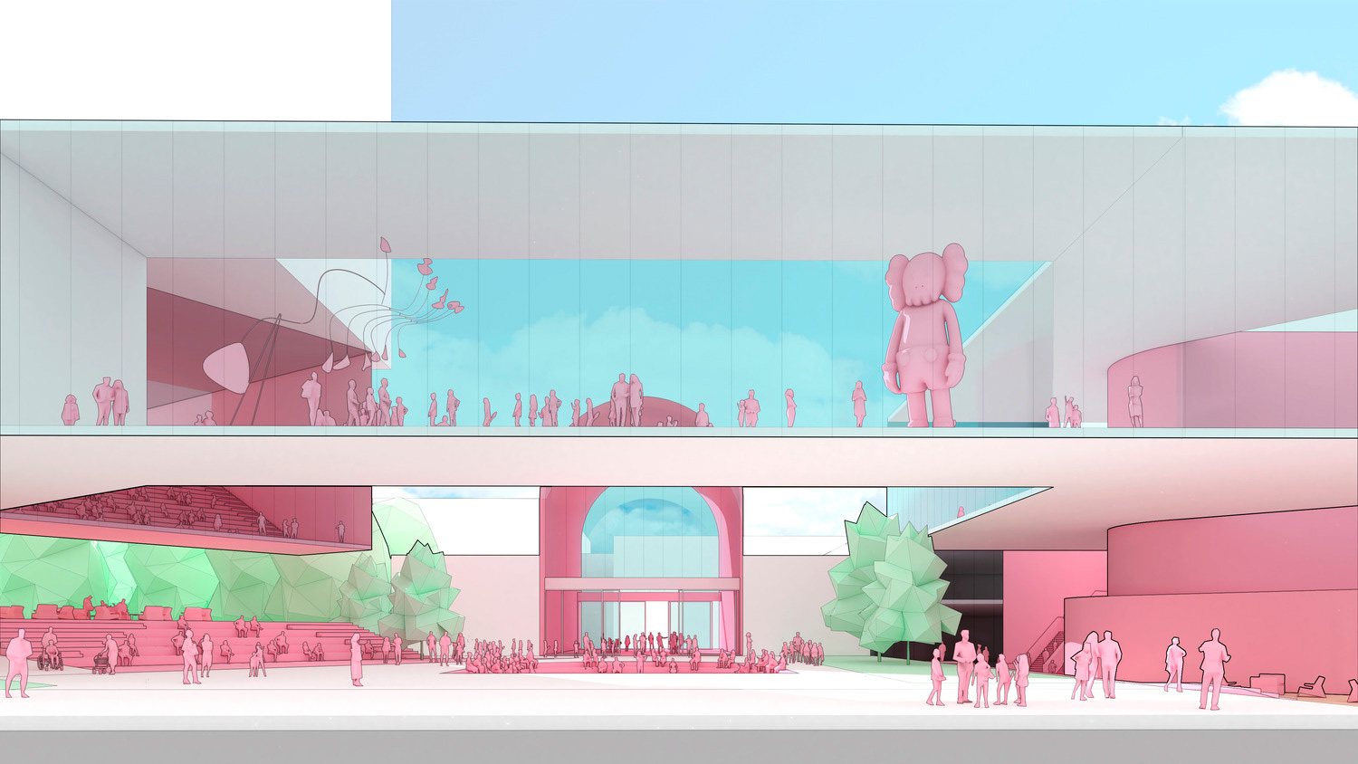 Illustration of the exterior of the proposed Dallas Museum of Art