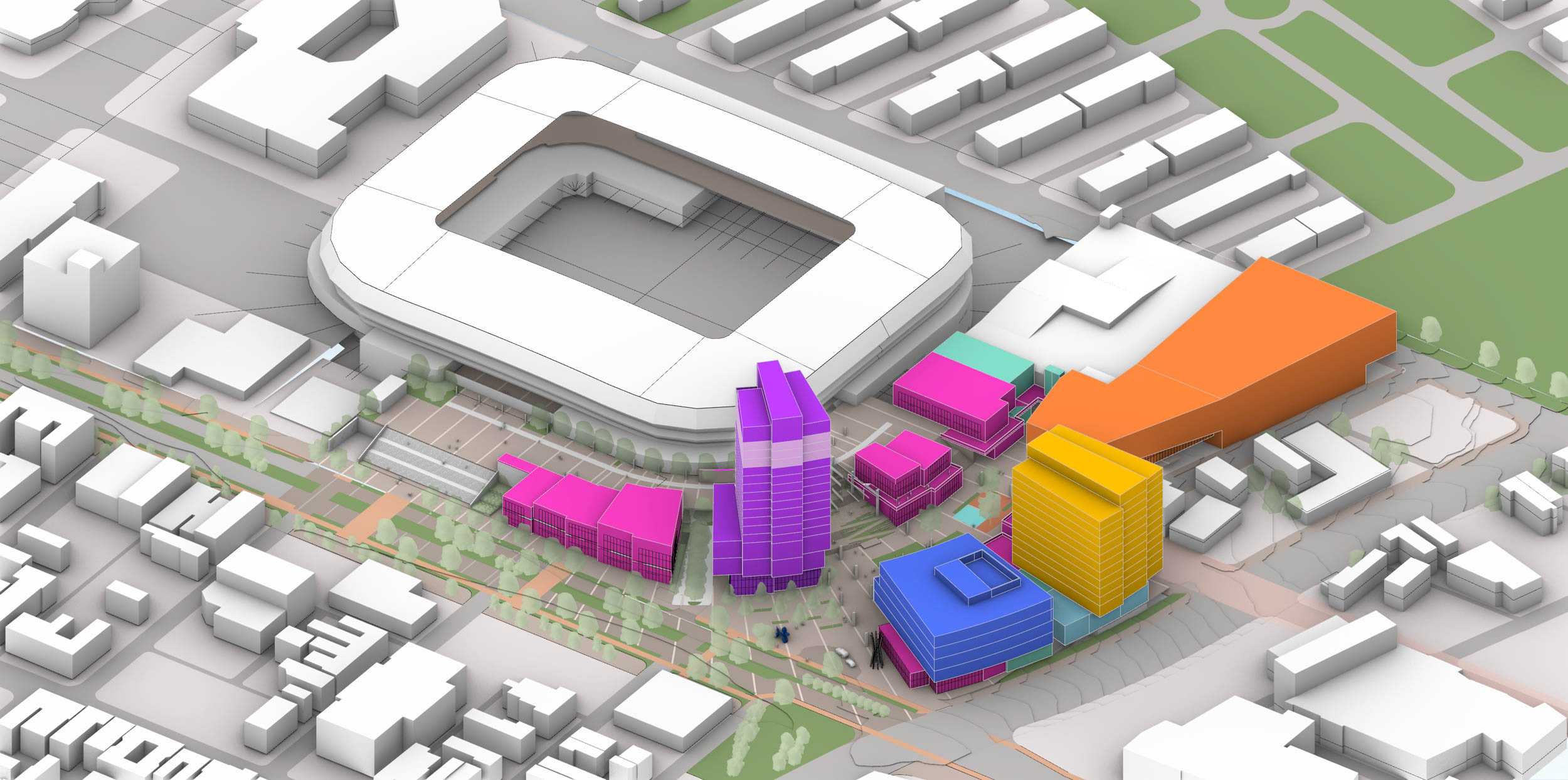 Conceptual layout of FC Cincinnati Mixed-use District