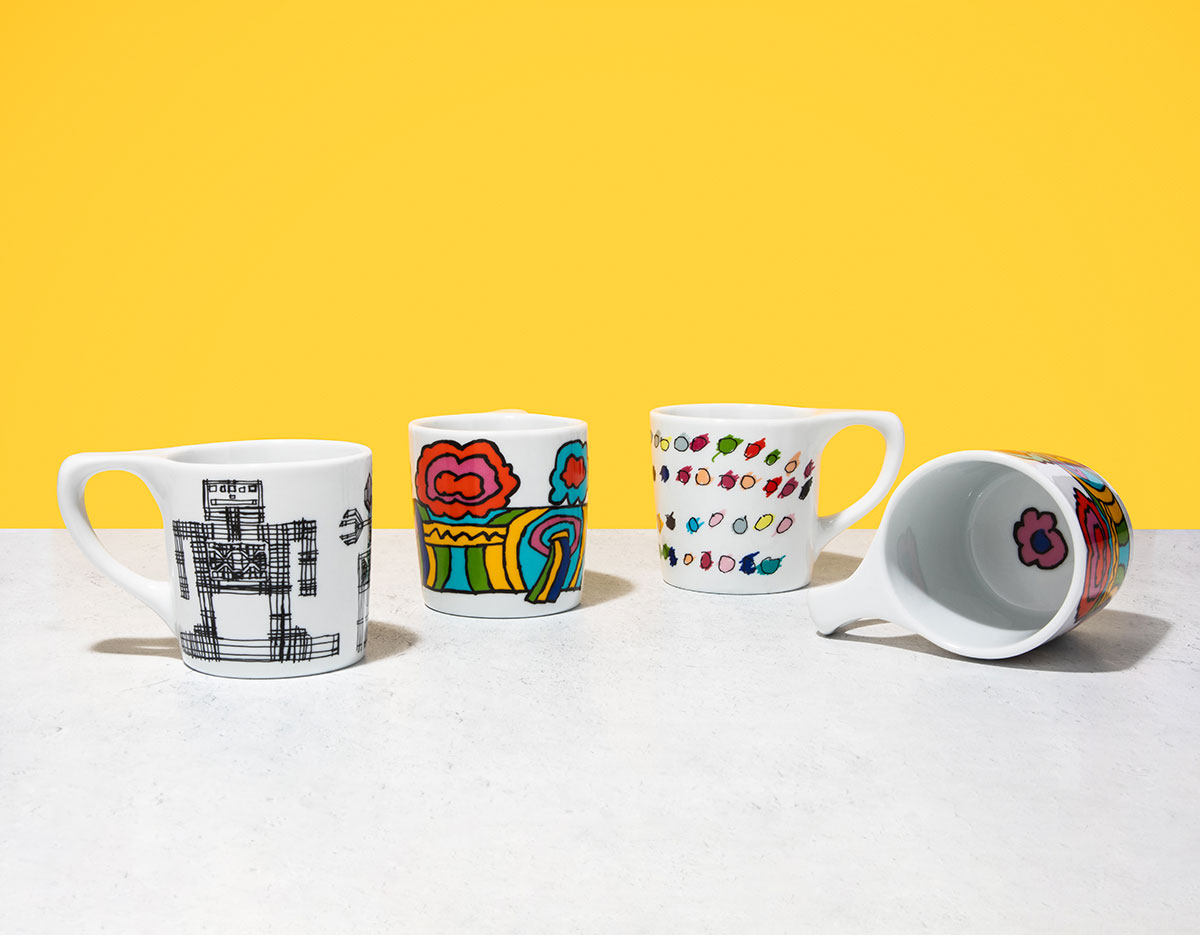 Photo of limited-edition Lino mugs in notNeutral's 2023 Artist Collection